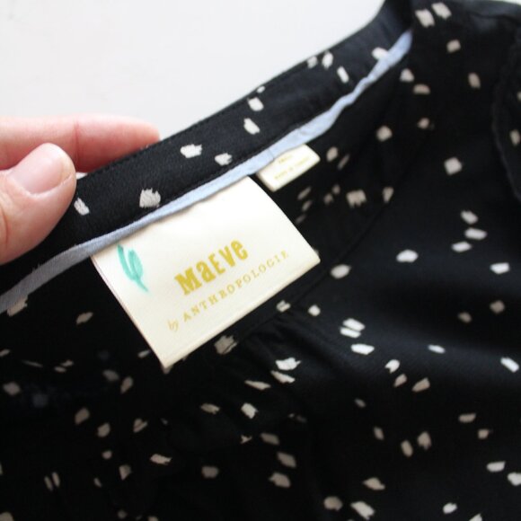 Anthropologie x Meave Cheyenne Polka Dot Long Sleeve Drop Waist Blouse - Small - Picture 7 of 9